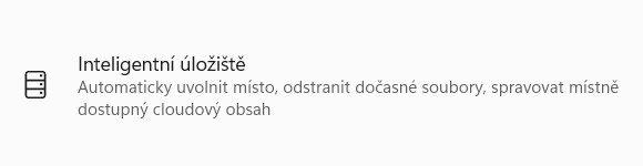 Windows 11 - Inteligentní úložiště a vyčištění disku