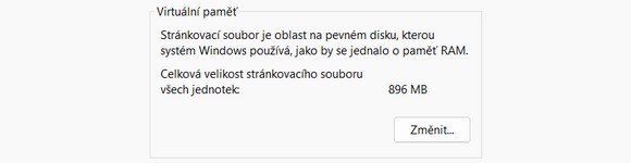 Virtuální paměť ve Windows 10 a 11