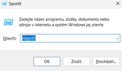 Regedit spustit