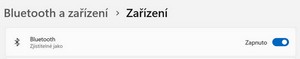 Bluetooth zapnout