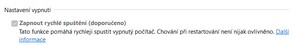 Nastavení zapnutí