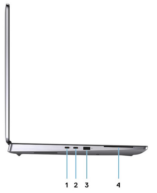 Dell Precision 7750 vlevo