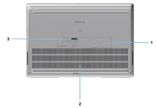 Dell Precision 7750 zespodu
