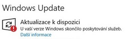 Windows Update hláška