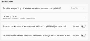 Další nastavení