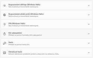 Možnosti přihlášení